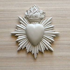 Coeur ex-voto grand modèle beige