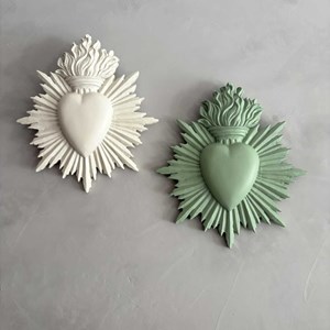 Coeur ex-voto grand modèle beige