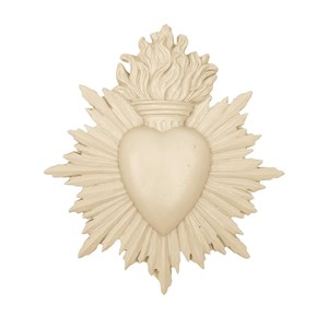 Coeur ex-voto grand modèle beige