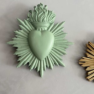 Coeur ex-voto en résine grand modèle