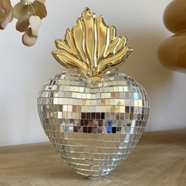 Déco à accrocher cœur disco ex-voto