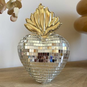 Déco à accrocher cœur disco ex-voto