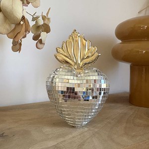 Déco à accrocher cœur disco ex-voto