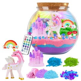 Kit de terrarium créatif à faire soi-même avec lampe led licorne colorée et télé