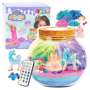 Kit de terrarium créatif à faire soi-même avec lampe led licorne blanche et télé