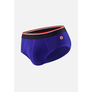 Slip bleu en coton avec cocarde XS