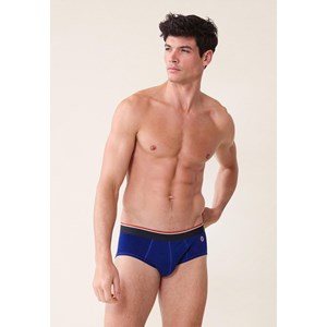 Slip bleu en coton avec cocarde XS