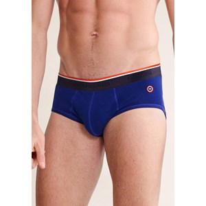 Slip bleu en coton avec cocarde XS