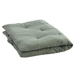 Sur-matelas édredon coton vert jade et gris clair