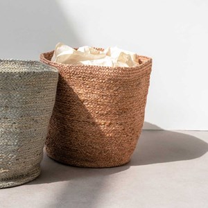 Panier ou cache pot coloris rose 100 %