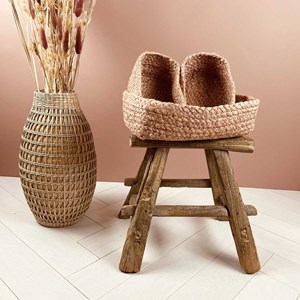 Lot de 3 paniers coloris rose poudré