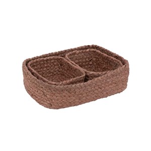 Lot de 3 paniers coloris rose poudré