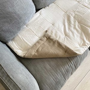 Edredon 2 faces lin naturel et coton