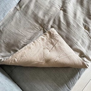 Edredon 2 faces velours taupe et coton