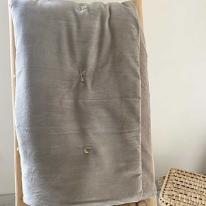 Edredon 2 faces velours taupe et coton