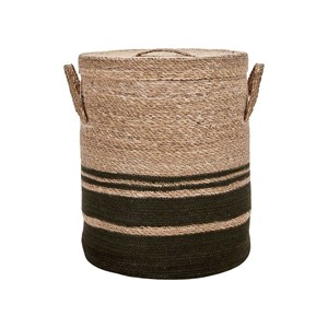 Panier de rangement en herbier et jute