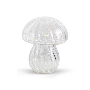 Lampe décorative champi verre strié