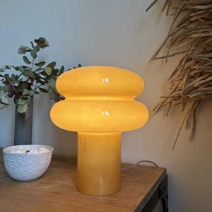 Lampe à poser en verre coloré brun