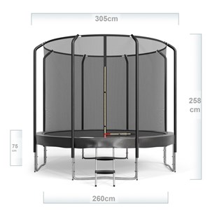 Trampoline 10ft-305cm noir jump4fun