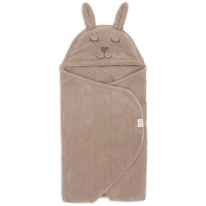 Couverture nomade bunny cloudy rib milky coffee