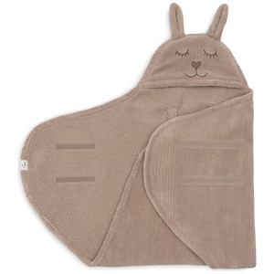 Couverture nomade bunny cloudy rib milky coffee