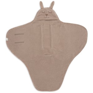 Couverture nomade bunny cloudy rib milky coffee