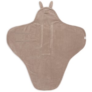 Couverture nomade bunny cloudy rib milky coffee
