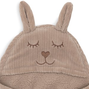Couverture nomade bunny cloudy rib milky coffee