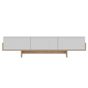 Wopi meuble tv avec placards blanc et bois 180cm