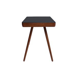 Bureau connecté multimédia avec tiroir en verre noir l120 cm clever