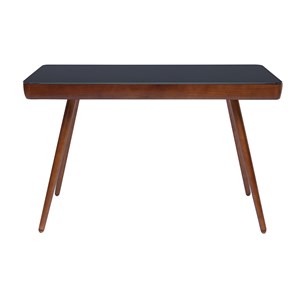 Bureau connecté multimédia avec tiroir en verre noir l120 cm clever