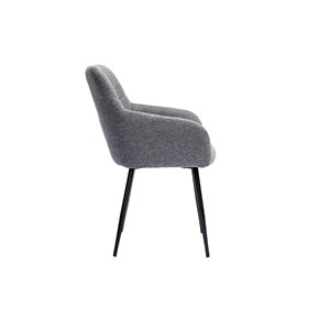 Chaises matelassées en tissu velours texturé gris (lot de 2) montero