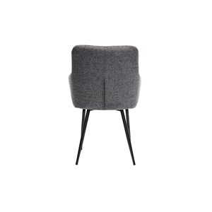 Chaises matelassées en tissu velours texturé gris (lot de 2) montero