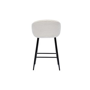 Tabourets de bar tissu effet laine bouclée blanc cassé h86 cm (lot de 2) rosalie
