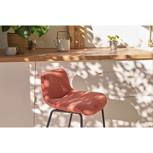 Tabourets de bar en tissu effet velours terracotta h65 cm (lot de 2) boost