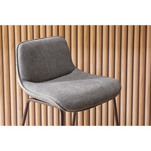 Tabourets de bar en tissu effet velours texturé gris h65 (lot de 2) boost