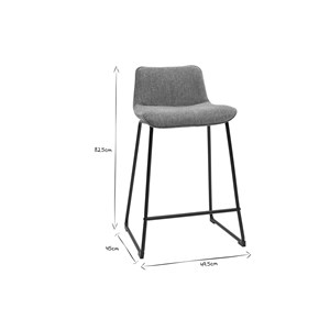 Tabourets de bar en tissu effet velours texturé gris h65 (lot de 2) boost