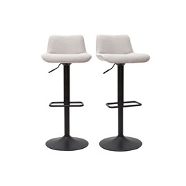 Tabourets de bar réglables en tissu effet velours texturé beige (lot de 2) boost
