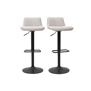Tabourets de bar réglables en tissu effet velours texturé beige (lot de 2) boost