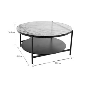 Table basse ronde avec double plateau en verre recyclé d85 cm welle