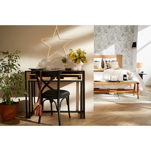 Console bureau d'appoint avec rangements en bois manguier massif l100 cm ypka