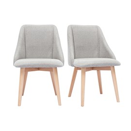 Chaises en tissu effet velours texturé gris clair (lot de 2) higgins