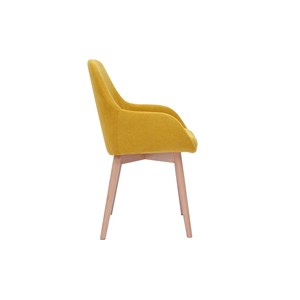 Fauteuils en tissu effet velours jaune moutarde (lot de 2) holo