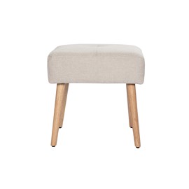 Tabouret bas en tissu effet velours texturé beige h46 cm guesta
