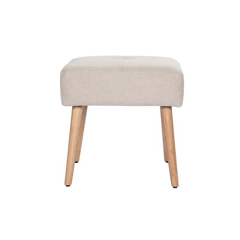 Miliboo - Tabouret bas en tissu effet velours texturé beige h46 cm guesta