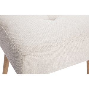 Tabouret bas en tissu effet velours texturé beige h46 cm guesta