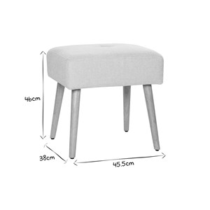 Tabouret bas en tissu effet velours texturé beige h46 cm guesta