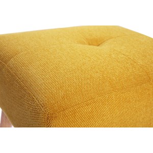 Tabouret bas en tissu effet velours texturé jaune moutarde h46 cm guesta