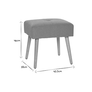 Tabouret bas en tissu effet velours texturé jaune moutarde h46 cm guesta