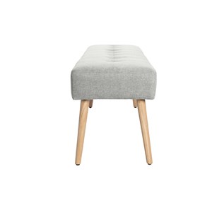 Banc capitonné en tissu effet velours texturé gris clair l130 cm guesta